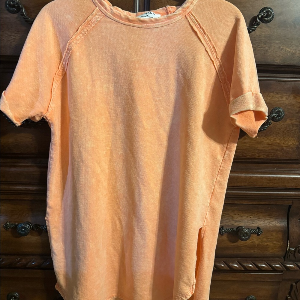 Zenana Outfitters Peach Short Sleeve Top